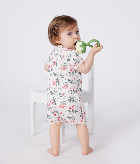 Set di 2 tutine corte in cotone a fiori neonato variante 1