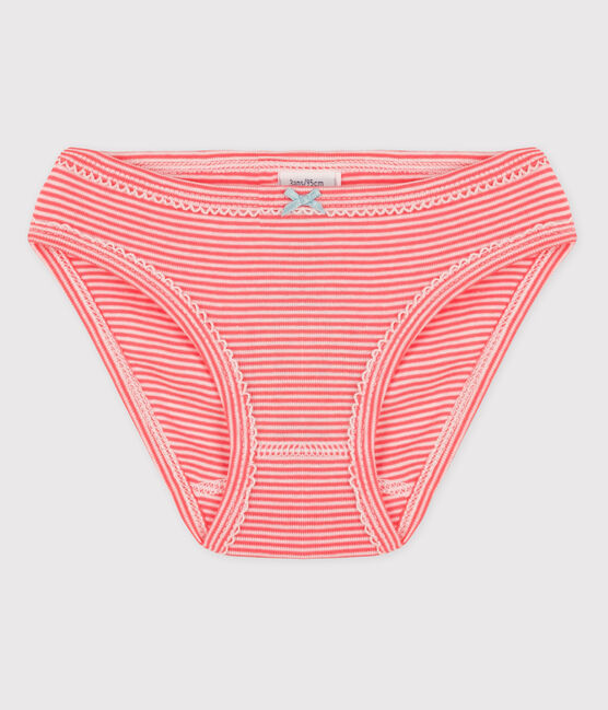 La mutandina in cotone per bambina rosa PEACHY/bianco MARSHMALLOW