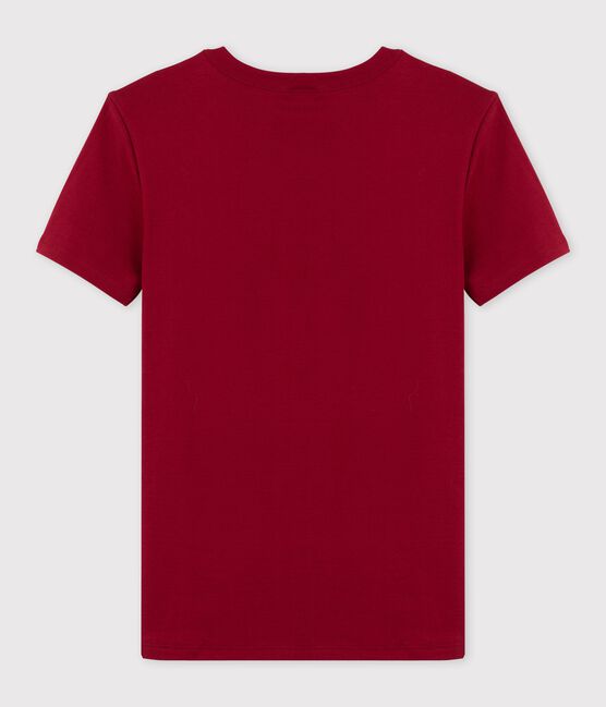 T-shirt girocollo iconica in cotone Donna rosso SANGRIA