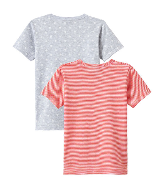 Lotto di 2 t-shirts per bambino a maniche corte bianco LOT