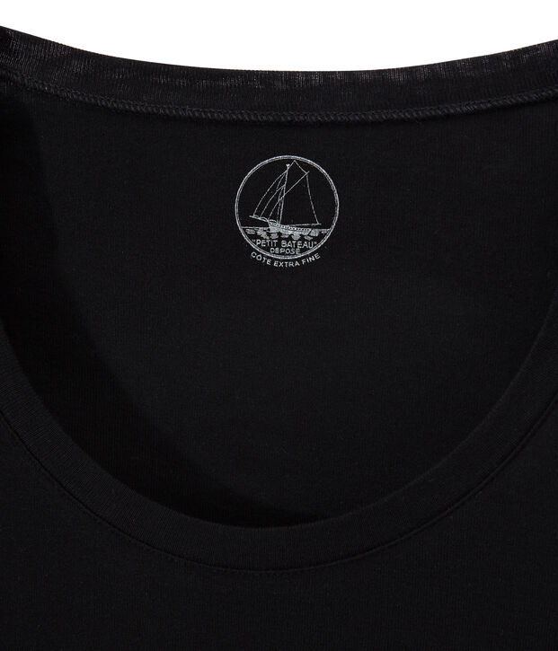T-shirt a manica lunga con scollo rotondo donna nero