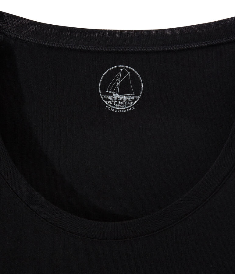 T-shirt a manica lunga con scollo rotondo donna nero