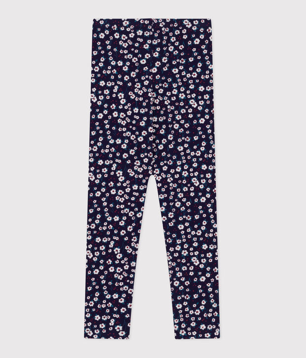Leggings in cotone stampato bambina blu/multicolore