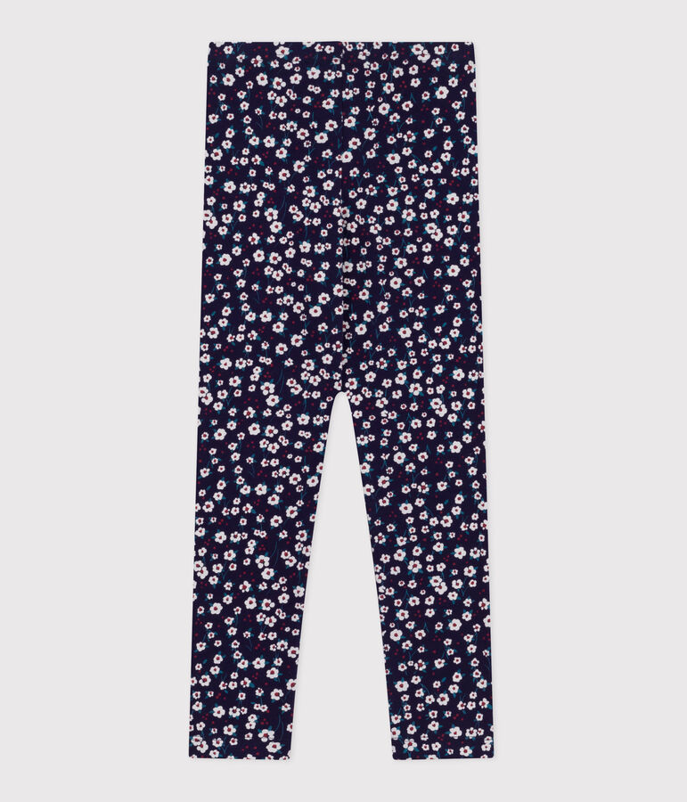 Leggings in cotone stampato bambina blu/multicolore