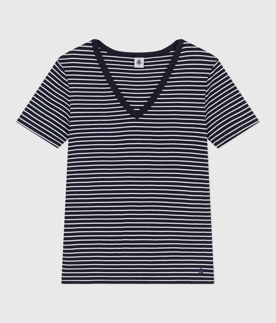 T-shirt L'Iconique in cotone a righe donna blu SMOKING/bianco MARSHMALLOW