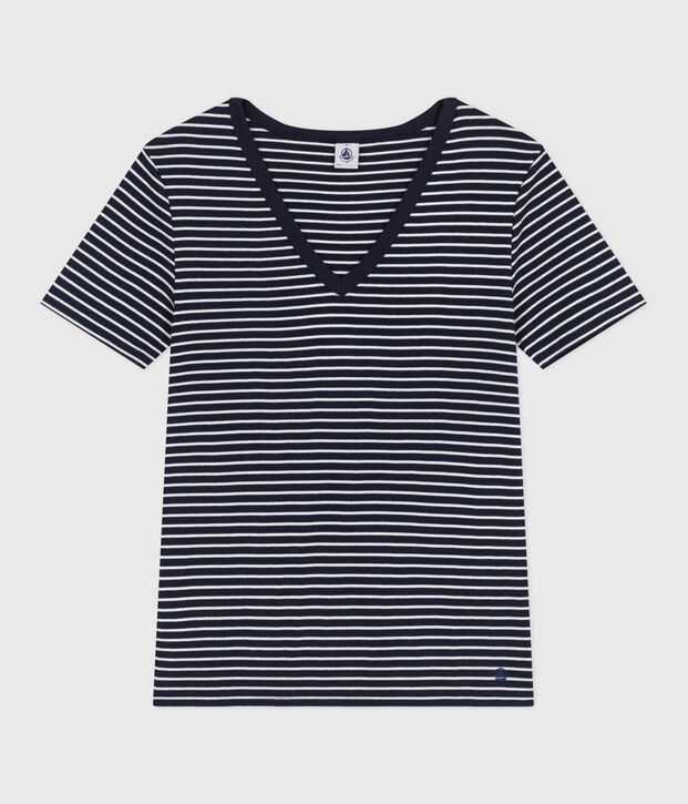 T-shirt L'Iconique in cotone a righe donna blu/bianco