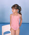 Costume intero bambina rosa GROSEILLER/bianco MARSHMALLOW