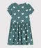 Abito a maniche corte in cotone bio bambina verde BRUT/bianco AVALANCHE