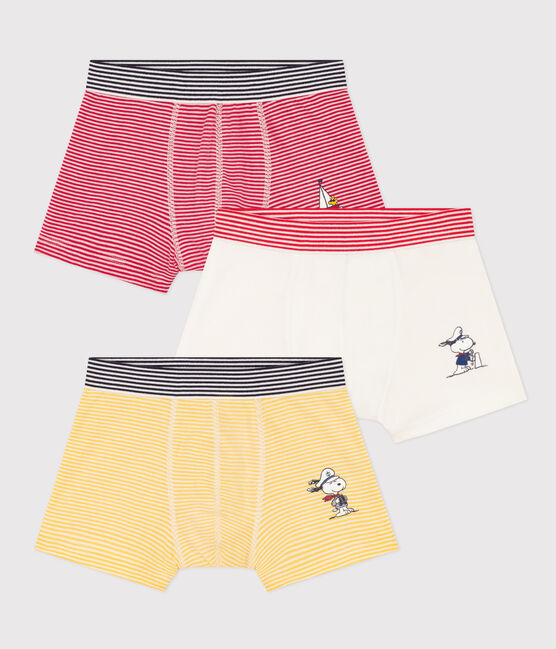 Confezione da 3 boxer bambino in cotone Petit Bateau X Snoopy variante 1