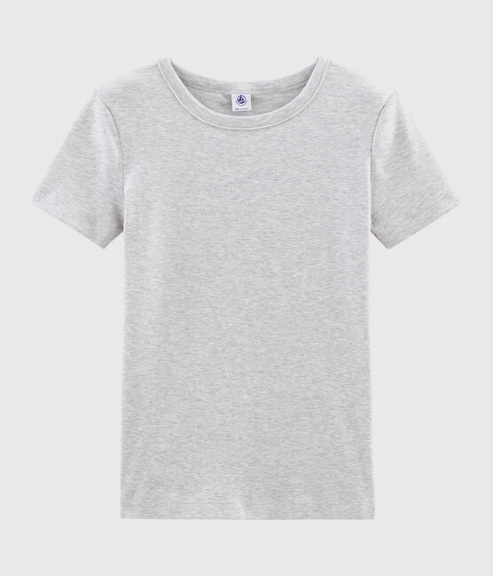 T-shirt girocollo iconica in cotone Donna grigio BELUGA CHINE