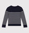Pullover in lana e cotone bambino unisex blu SMOKING/bianco MARSHMALLOW