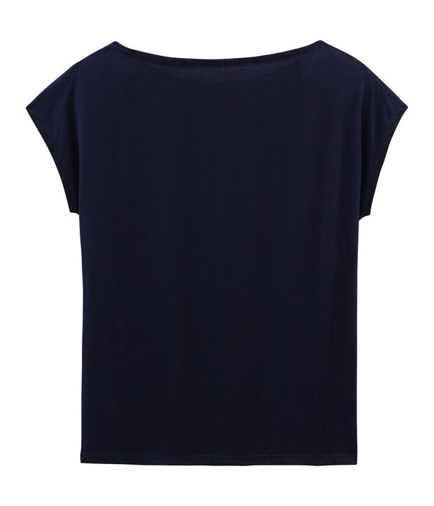 T-shirt manica corta in cotone Sea Island donna blu
