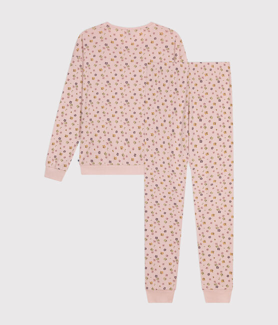 Pigiama in cotone con stampa floreale donna rosa SALINE/bianco MULTICO