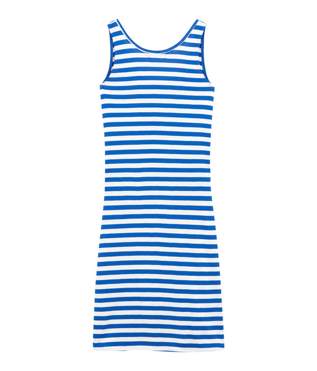 T-shirt da spiaggia blu/bianco