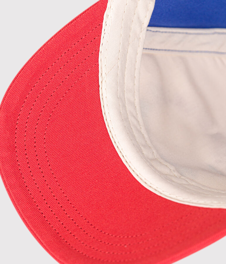 Berretto in cotone team sport neonato ecru/multicolore