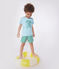 T-shirt a maniche corte in cotone con stampa bambino blu AQUATIC
