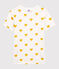 T-shirt girocollo a cuori in cotone Donna bianco MARSHMALLOW/giallo OCRE
