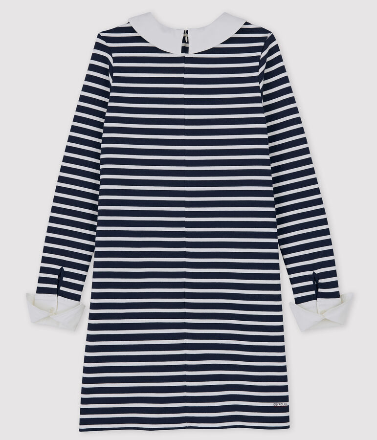Abito donna Petit Bateau x Deyrolle blu SMOKING/bianco MARSHMALLOW