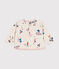 T-shirt a maniche lunghe in jersey sottile neonato beige MONTELIMAR/bianco MULTICO