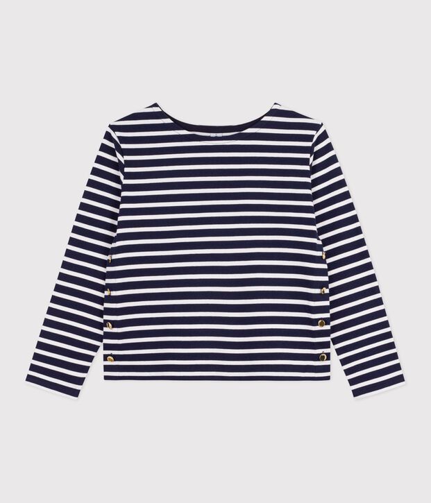 Marini&egrave;re in cotone a righe donna blu/bianco