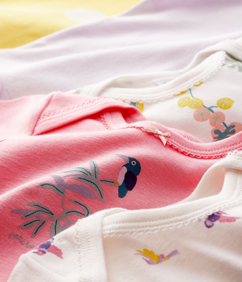 Confezione da 5 body a manica lunga beb&egrave; femmina multicolore