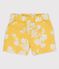 Shorts bebè con fantasia hawaiana in popeline giallo ORGE/bianco MARSHMALLOW