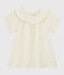 Blusa in garza di cotone bio bambina bianco MARSHMALLOW