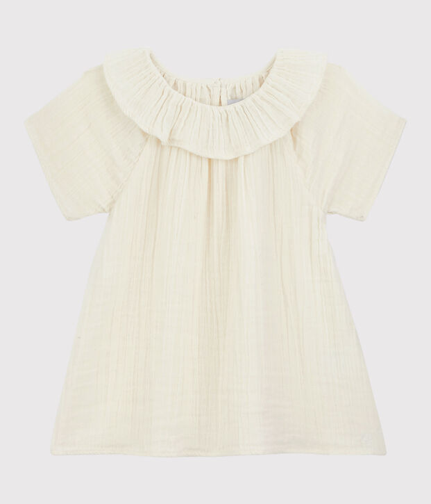 Blusa in garza di cotone bio bambina bianco