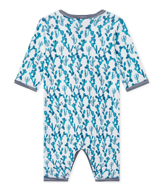 Tutina senza piedi bebè bambino stampata bianco ECUME/bianco MULTICO