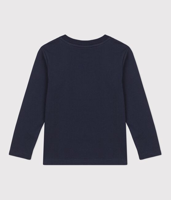 T-shirt bambino a maniche lunghe in cotone blu RUISSEAU/ SMOKING