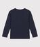 T-shirt bambino a maniche lunghe in cotone blu RUISSEAU/ SMOKING