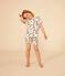 Pigiama shorts in stampa fosforescente di cotone bambino bianco MARSHMALLOW/bianco MULTICO