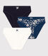 Confezione da 3 slip in cotone bambina motivo fiore