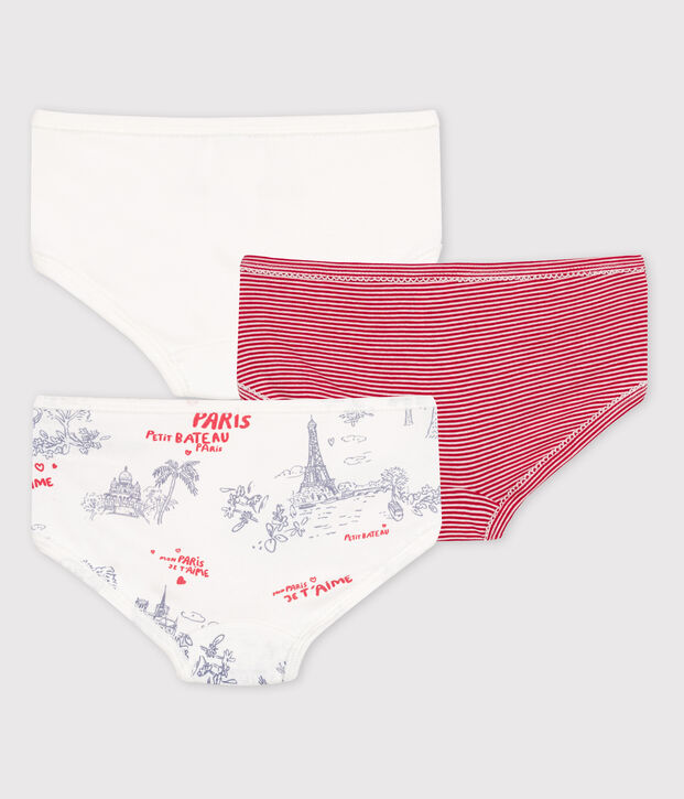 Confezione da 3 slip bambina in cotone multicolore