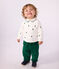 Maglione in misto lana e cotone con abeti ricamati neonato ecru/verde