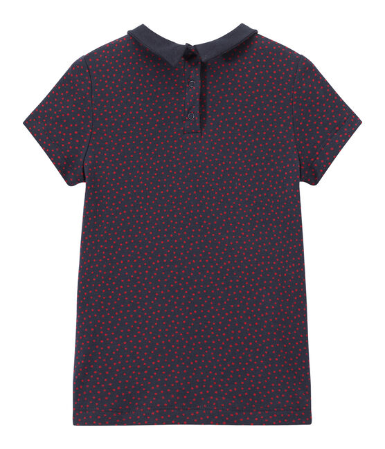 T-shirt bambina con colletto blu SMOKING/rosso TERKUIT