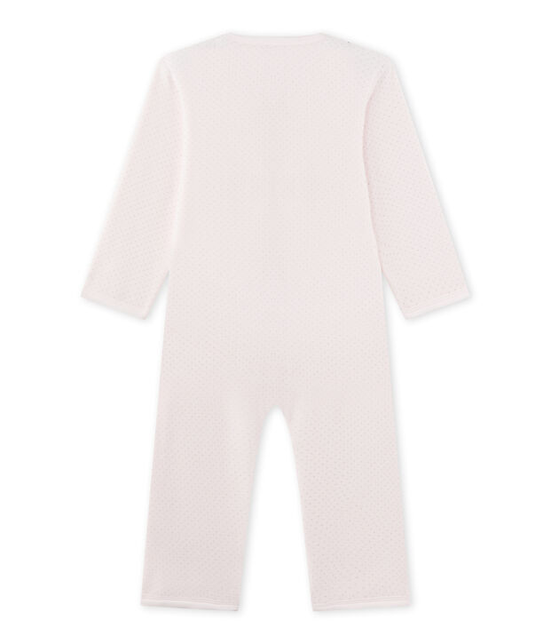 Tutina lunga per bambina in pile rosa/grigio