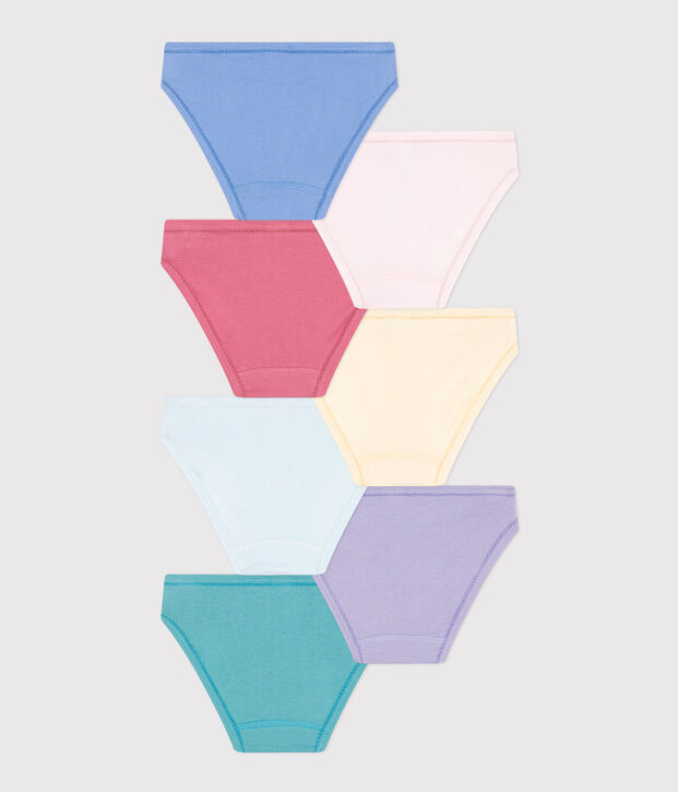 Confezione da 7 slip a tinta unita in cotone bambino multicolore