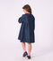 Abito a maniche lunghe in denim tinta unita bambina blu