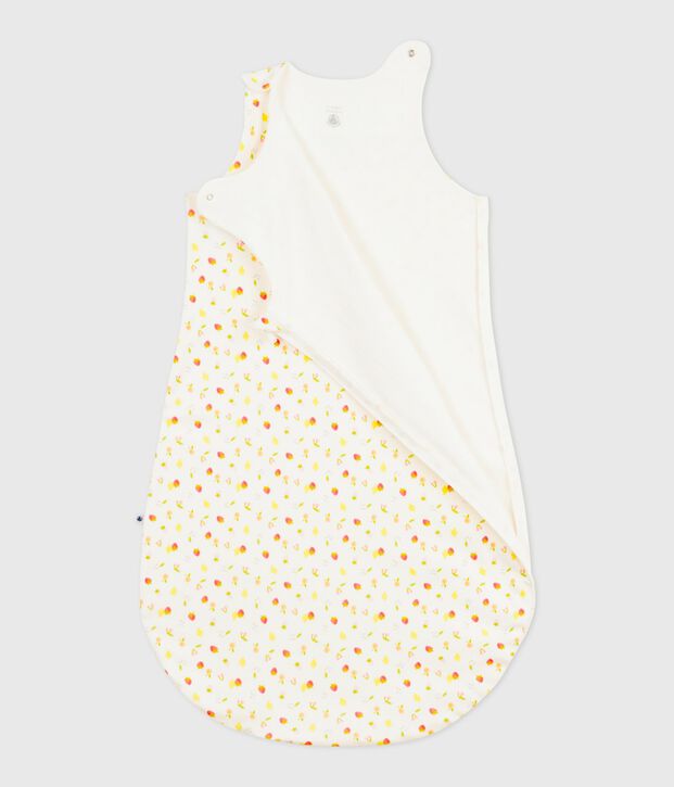 Sacco nanna in cotone con piccoli frutti stampati TOG 0.5 neonato bianco/multicolore