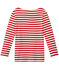 T-shirt donna maniche lunghe in costina originale 1x1 rosso TERKUIT/bianco MARSHMALLOW