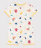 Tuta corta animali marini in cotone bebè bianco MARSHMALLOW/bianco MULTICO