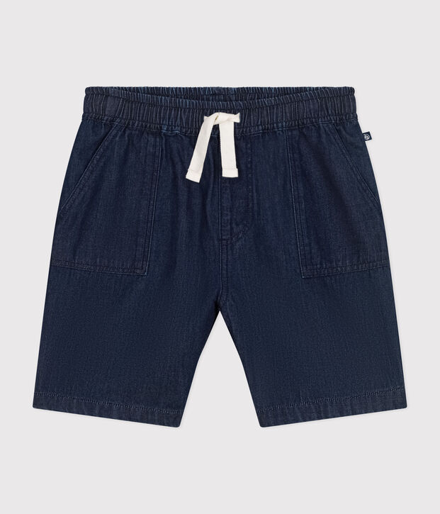 Short in denim leggero bambina blu