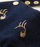 Salopette corta in maglia neonata blu MEDIEVAL/beige ECRU CN