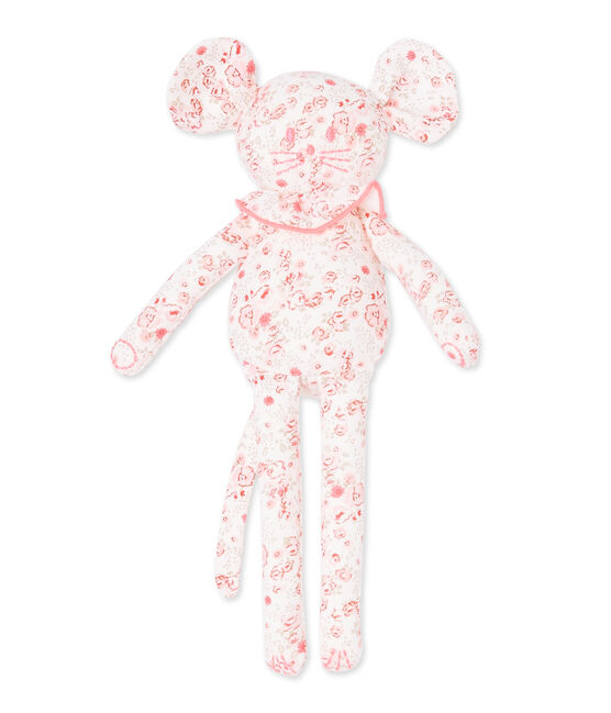 Doudou topino per bebè femmina stampato bianco LAIT/bianco MULTICO