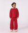 Felpa con colletto in cotone tinta unita bambina rosso