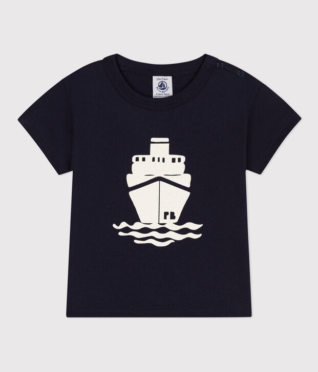 T-shirt beb&egrave; a maniche corte in jersey con motivo SMOKING