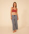 Bralette a tinta unita in cotone ed elastan donna marrone FAMEUX