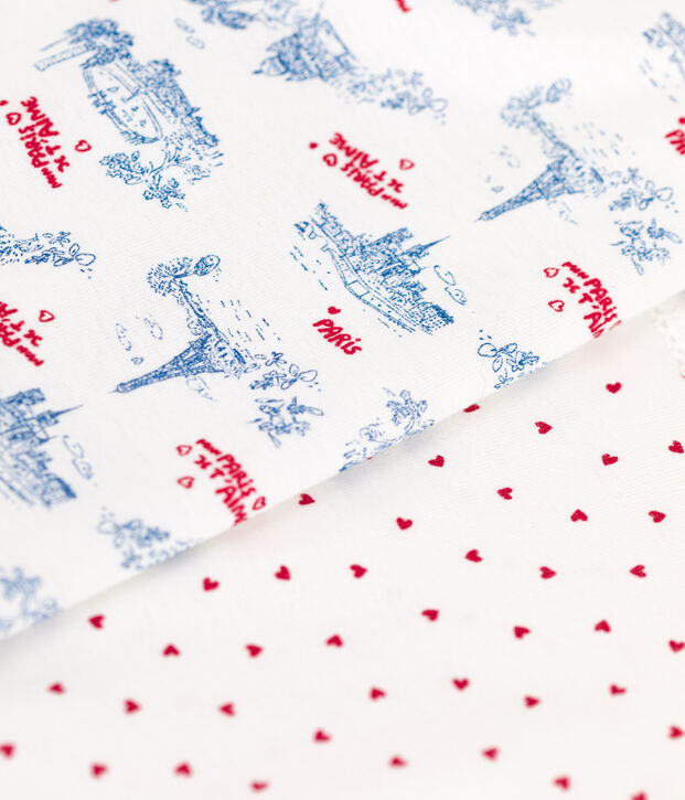 Set di 2 canotte con spalline sottili in cotone con stampa Parigi bambino multicolore