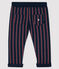 Pantalone bebè maschio in molleton blu SMOKING/bianco MULTICO